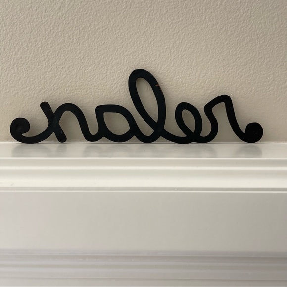 Black Brown Distressed Metal Relax Sign Wall Shelf Decor - Picture 2 of 8